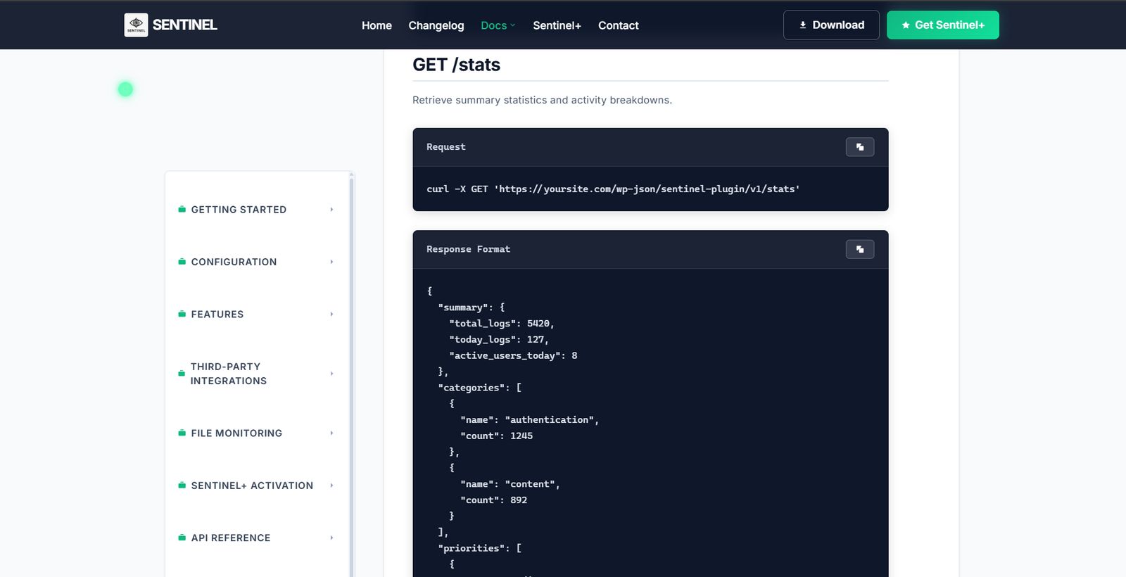 Sentinel+ REST API Access