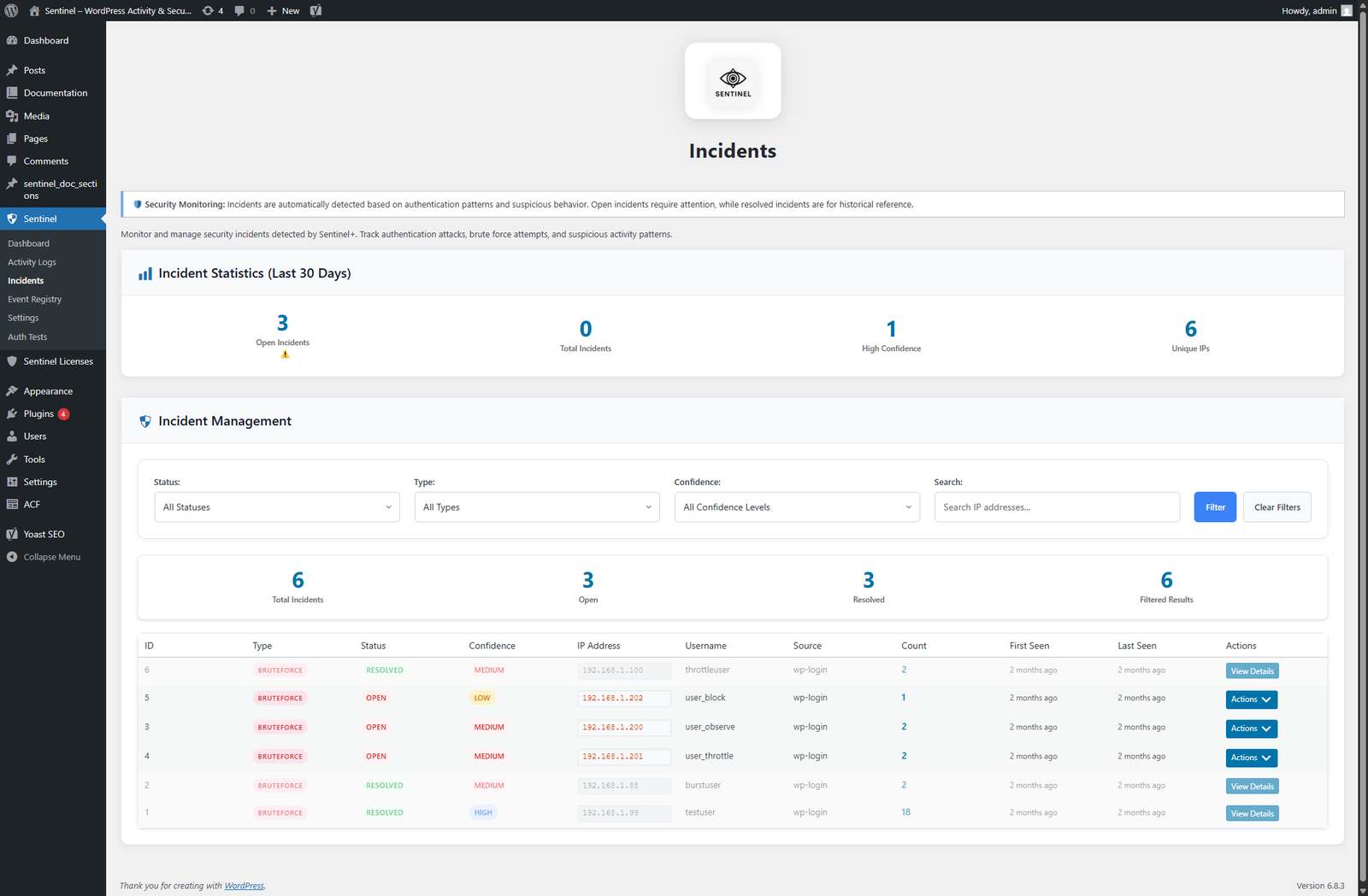 Sentinel+ Incident Detection