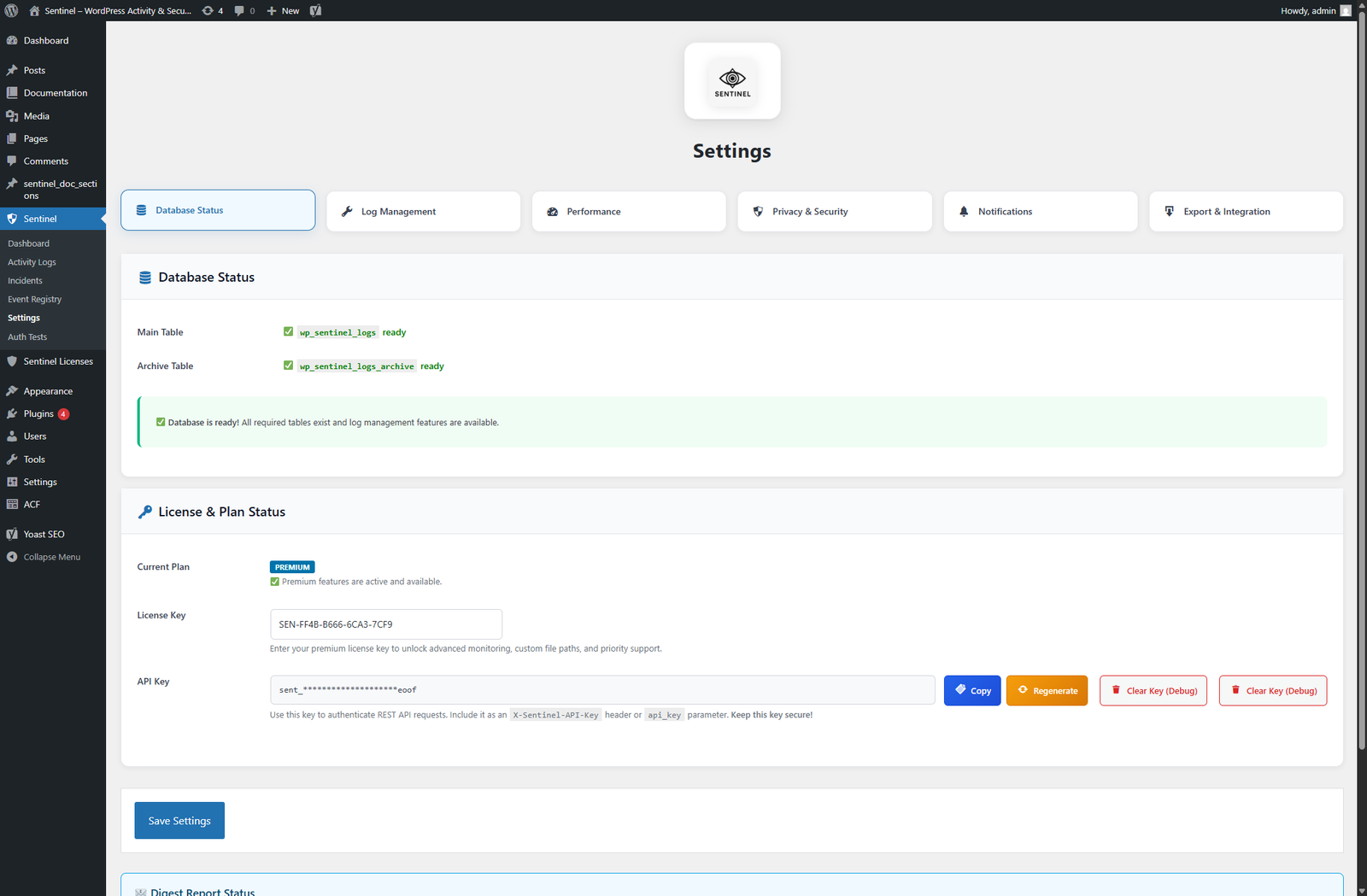 Sentinel+ Premium Features Active